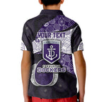 Personalized Fremantle Dockers Football Kid Polo Shirt Easter Egg Pattern Purple Monochrome Tribal Dot Style