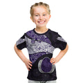 Personalized Fremantle Dockers Football Kid T Shirt Easter Egg Pattern Purple Monochrome Tribal Dot Style
