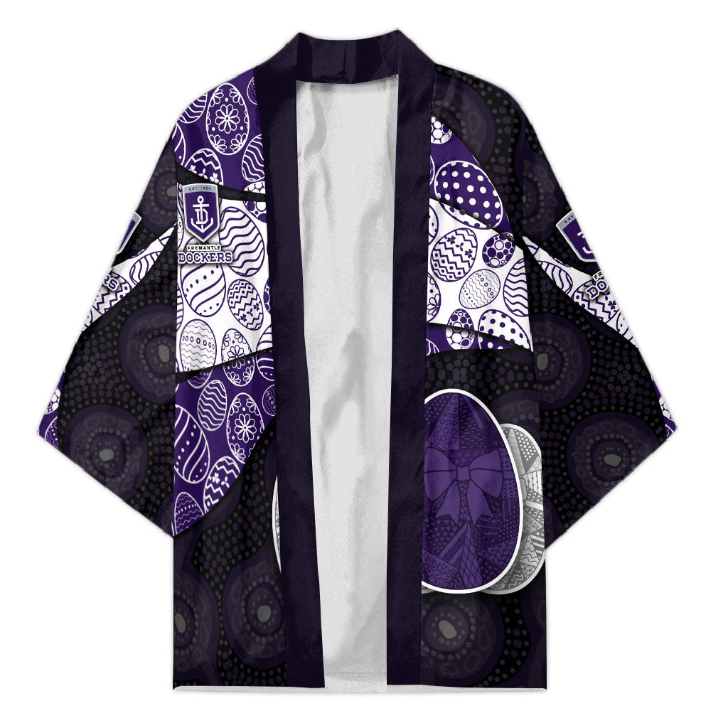Personalized Fremantle Dockers Football Kimono Easter Egg Pattern Purple Monochrome Tribal Dot Style
