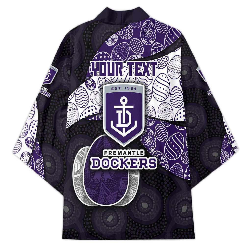 Personalized Fremantle Dockers Football Kimono Easter Egg Pattern Purple Monochrome Tribal Dot Style