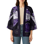 Personalized Fremantle Dockers Football Kimono Easter Egg Pattern Purple Monochrome Tribal Dot Style