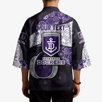 Personalized Fremantle Dockers Football Kimono Easter Egg Pattern Purple Monochrome Tribal Dot Style