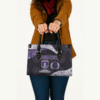 Personalized Fremantle Dockers Football Leather Bag Easter Egg Pattern Purple Monochrome Tribal Dot Style