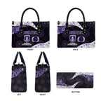 Personalized Fremantle Dockers Football Leather Bag Easter Egg Pattern Purple Monochrome Tribal Dot Style