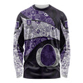 Personalized Fremantle Dockers Football Long Sleeve Shirt Easter Egg Pattern Purple Monochrome Tribal Dot Style
