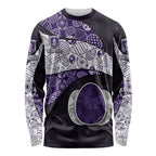 Personalized Fremantle Dockers Football Long Sleeve Shirt Easter Egg Pattern Purple Monochrome Tribal Dot Style