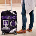 Personalized Fremantle Dockers Football Luggage Cover Easter Egg Pattern Purple Monochrome Tribal Dot Style