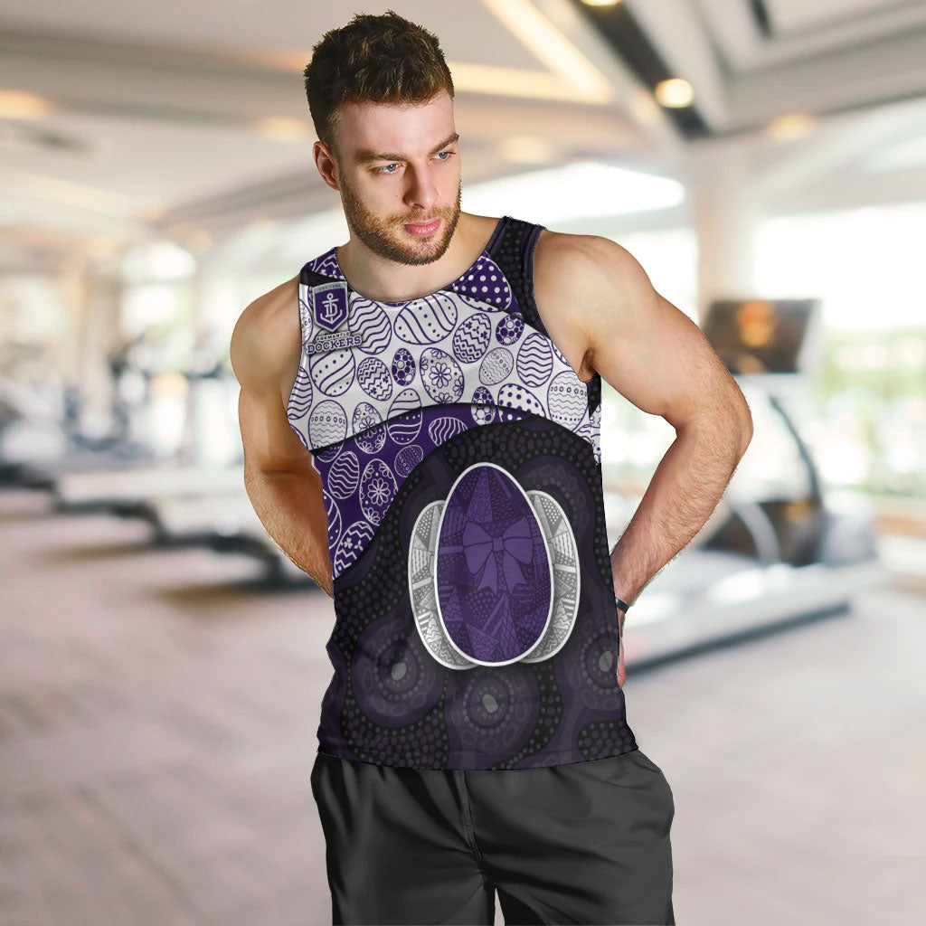Personalized Fremantle Dockers Football Men Tank Top Easter Egg Pattern Purple Monochrome Tribal Dot Style