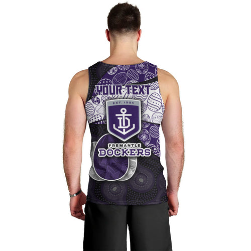 Personalized Fremantle Dockers Football Men Tank Top Easter Egg Pattern Purple Monochrome Tribal Dot Style