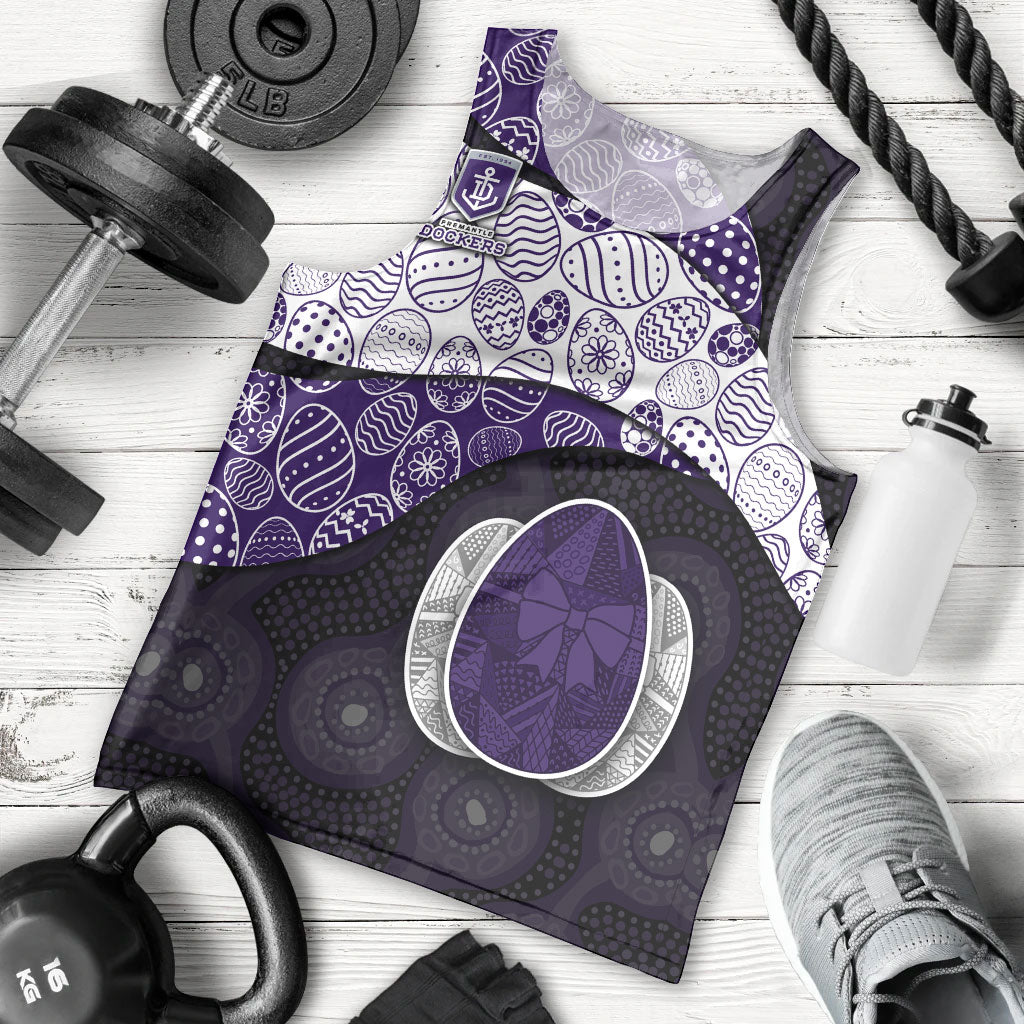 Personalized Fremantle Dockers Football Men Tank Top Easter Egg Pattern Purple Monochrome Tribal Dot Style