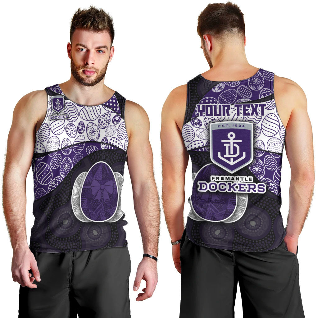 Personalized Fremantle Dockers Football Men Tank Top Easter Egg Pattern Purple Monochrome Tribal Dot Style