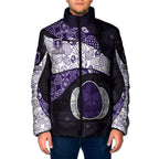Personalized Fremantle Dockers Football Padded Jacket Easter Egg Pattern Purple Monochrome Tribal Dot Style