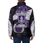 Personalized Fremantle Dockers Football Padded Jacket Easter Egg Pattern Purple Monochrome Tribal Dot Style