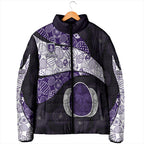Personalized Fremantle Dockers Football Padded Jacket Easter Egg Pattern Purple Monochrome Tribal Dot Style