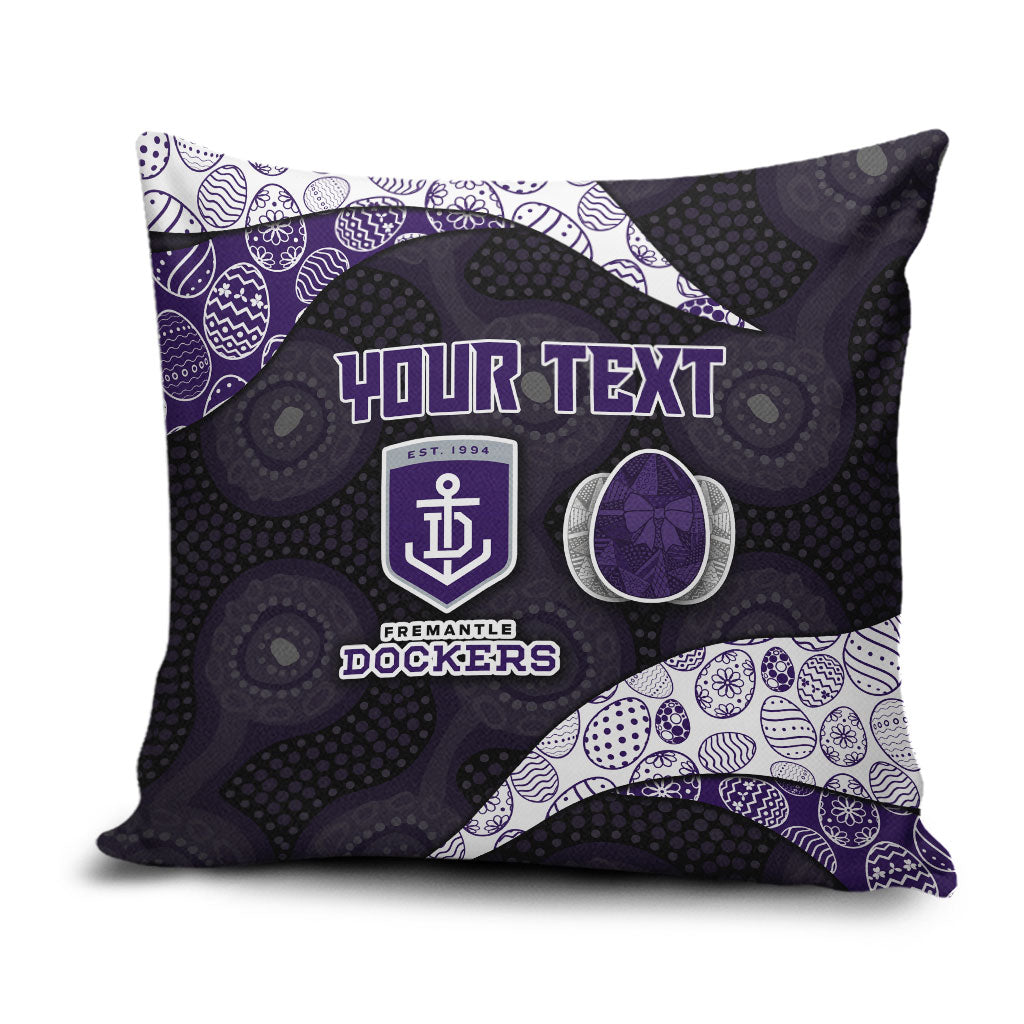 Personalized Fremantle Dockers Football Pillow Cover Easter Egg Pattern Purple Monochrome Tribal Dot Style