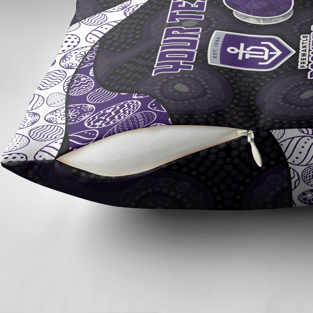 Personalized Fremantle Dockers Football Pillow Cover Easter Egg Pattern Purple Monochrome Tribal Dot Style
