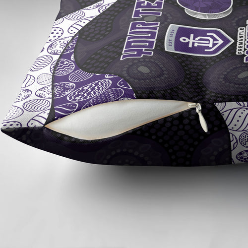 Personalized Fremantle Dockers Football Pillow Cover Easter Egg Pattern Purple Monochrome Tribal Dot Style