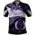 Personalized Fremantle Dockers Football Polo Shirt Easter Egg Pattern Purple Monochrome Tribal Dot Style