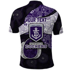 Personalized Fremantle Dockers Football Polo Shirt Easter Egg Pattern Purple Monochrome Tribal Dot Style