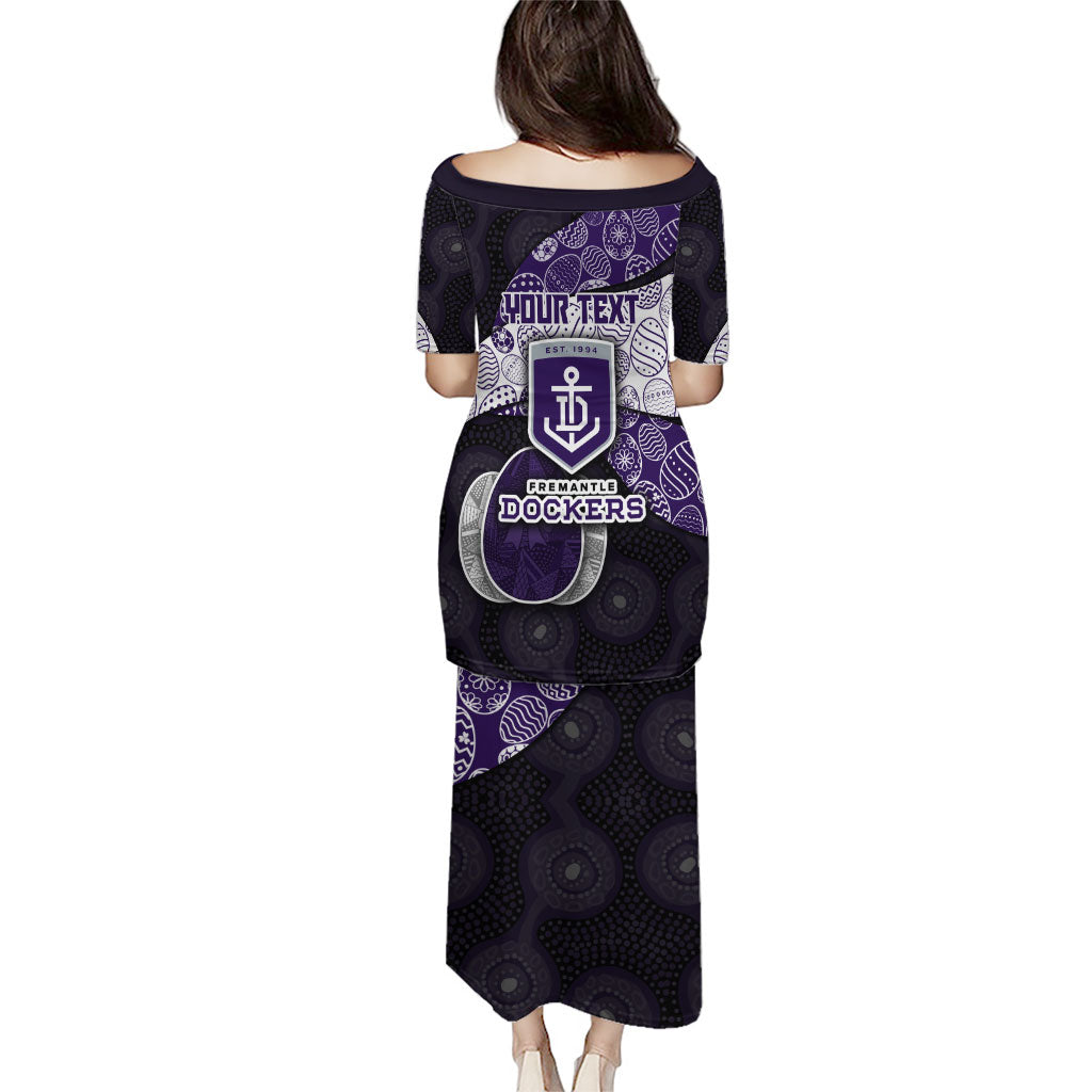 Personalized Fremantle Dockers Football Puletasi Easter Egg Pattern Purple Monochrome Tribal Dot Style