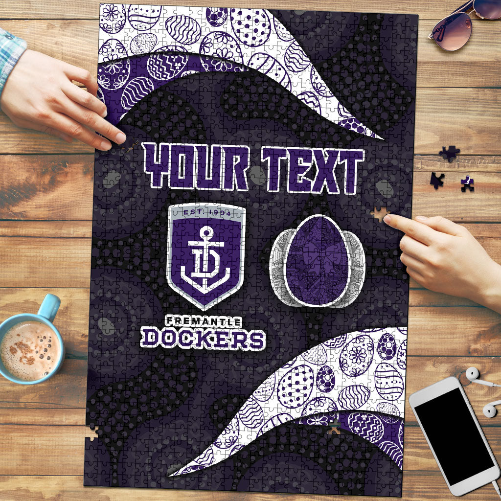 Personalized Fremantle Dockers Football Puzzle Easter Egg Pattern Purple Monochrome Tribal Dot Style