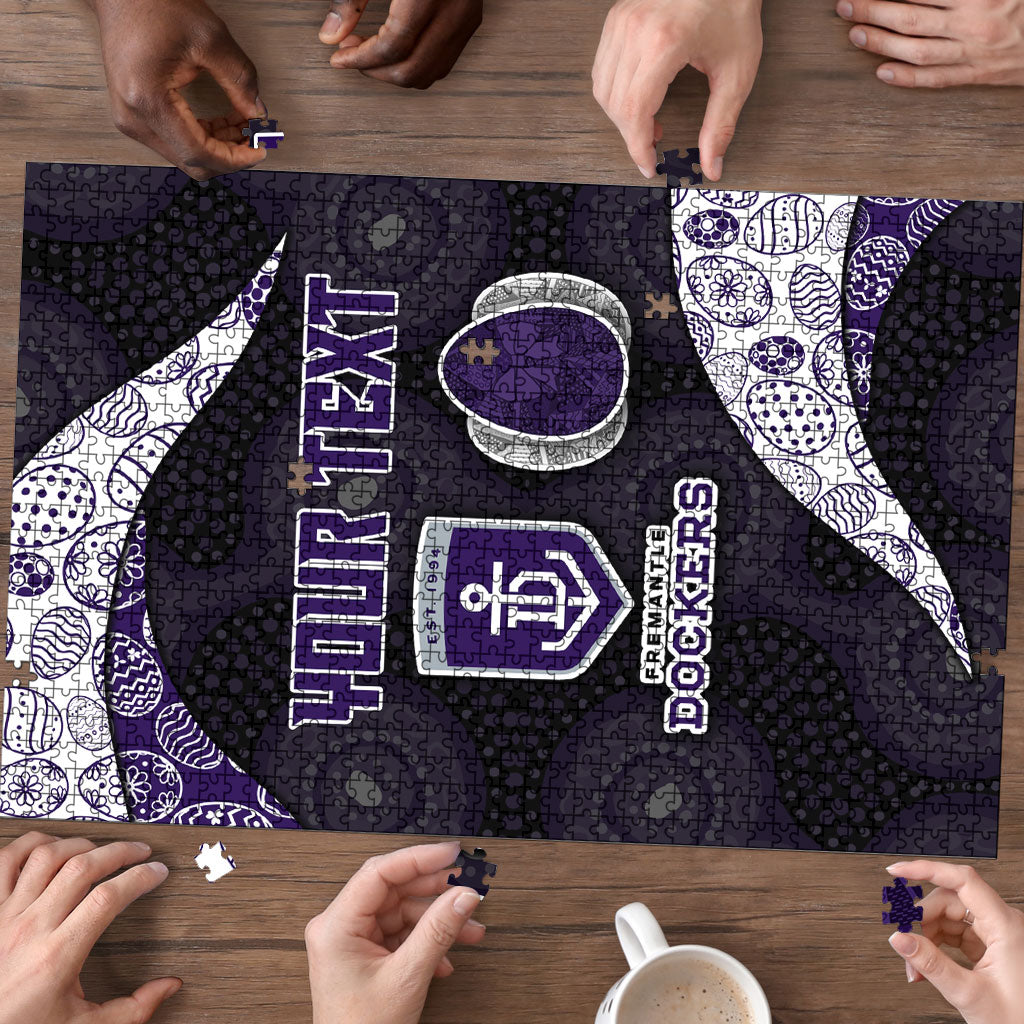 Personalized Fremantle Dockers Football Puzzle Easter Egg Pattern Purple Monochrome Tribal Dot Style