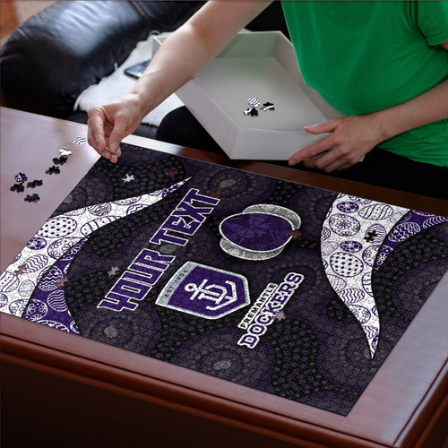Personalized Fremantle Dockers Football Puzzle Easter Egg Pattern Purple Monochrome Tribal Dot Style