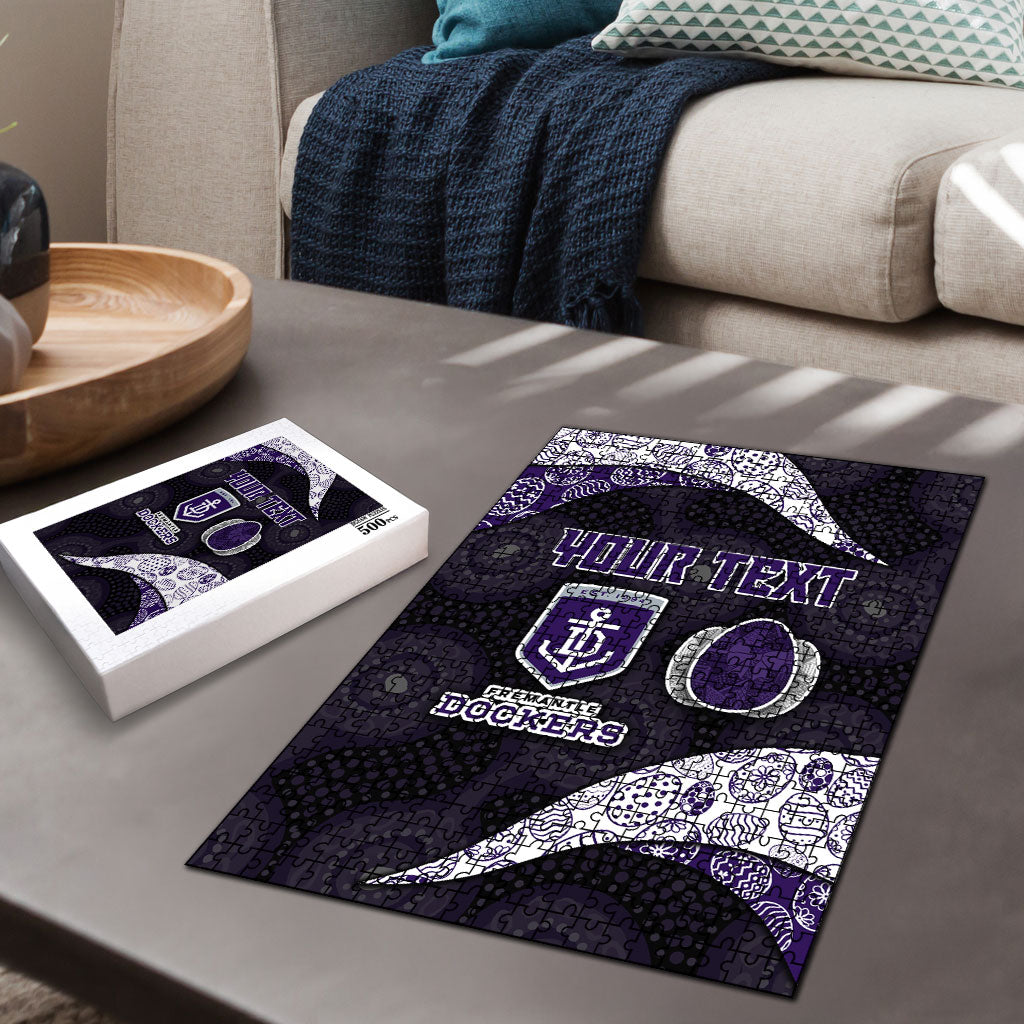 Personalized Fremantle Dockers Football Puzzle Easter Egg Pattern Purple Monochrome Tribal Dot Style