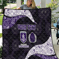 Personalized Fremantle Dockers Football Quilt Easter Egg Pattern Purple Monochrome Tribal Dot Style