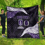 Personalized Fremantle Dockers Football Quilt Easter Egg Pattern Purple Monochrome Tribal Dot Style