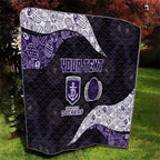 Personalized Fremantle Dockers Football Quilt Easter Egg Pattern Purple Monochrome Tribal Dot Style