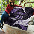 Personalized Fremantle Dockers Football Quilt Easter Egg Pattern Purple Monochrome Tribal Dot Style