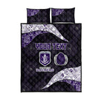 Personalized Fremantle Dockers Football Quilt Bed Set Easter Egg Pattern Purple Monochrome Tribal Dot Style