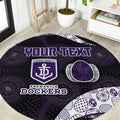 Personalized Fremantle Dockers Football Round Carpet Easter Egg Pattern Purple Monochrome Tribal Dot Style