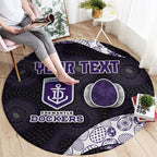 Personalized Fremantle Dockers Football Round Carpet Easter Egg Pattern Purple Monochrome Tribal Dot Style