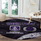 Personalized Fremantle Dockers Football Round Carpet Easter Egg Pattern Purple Monochrome Tribal Dot Style