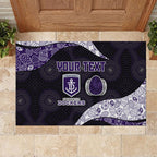 Personalized Fremantle Dockers Football Rubber Doormat Easter Egg Pattern Purple Monochrome Tribal Dot Style