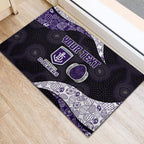 Personalized Fremantle Dockers Football Rubber Doormat Easter Egg Pattern Purple Monochrome Tribal Dot Style