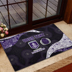 Personalized Fremantle Dockers Football Rubber Doormat Easter Egg Pattern Purple Monochrome Tribal Dot Style