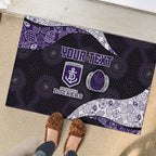 Personalized Fremantle Dockers Football Rubber Doormat Easter Egg Pattern Purple Monochrome Tribal Dot Style