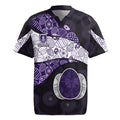 Personalized Fremantle Dockers Football Rugby Jersey Easter Egg Pattern Purple Monochrome Tribal Dot Style