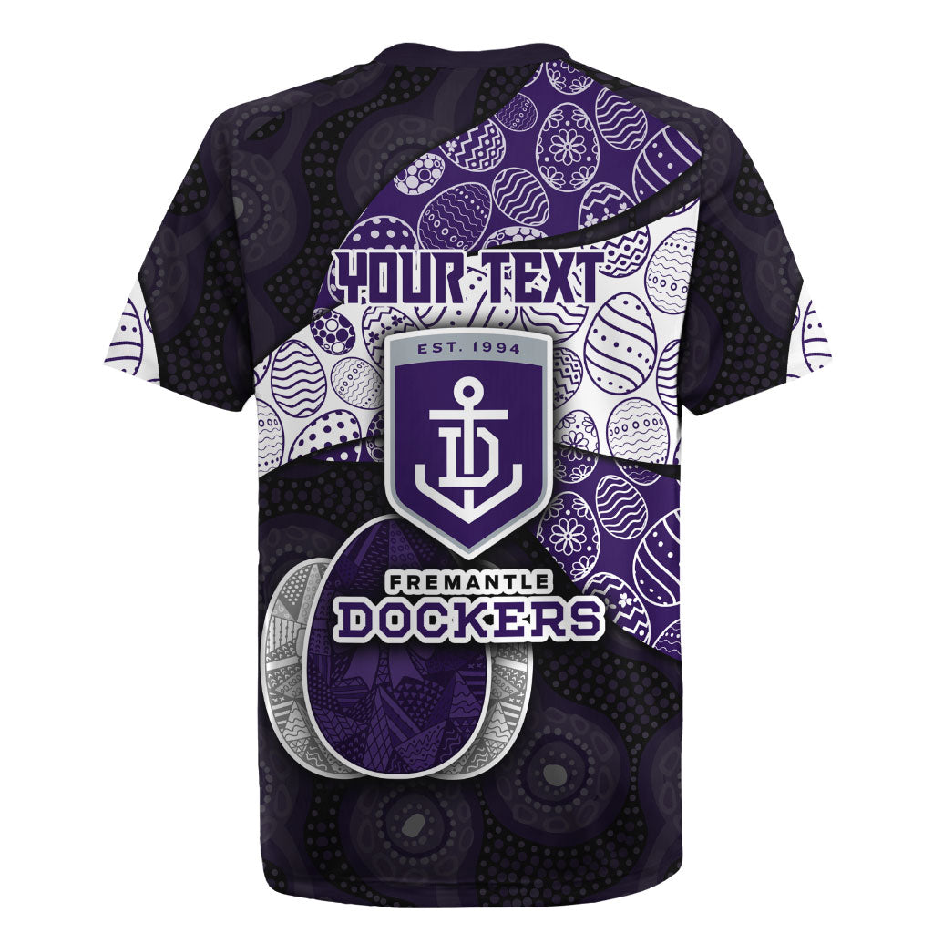 Personalized Fremantle Dockers Football Rugby Jersey Easter Egg Pattern Purple Monochrome Tribal Dot Style