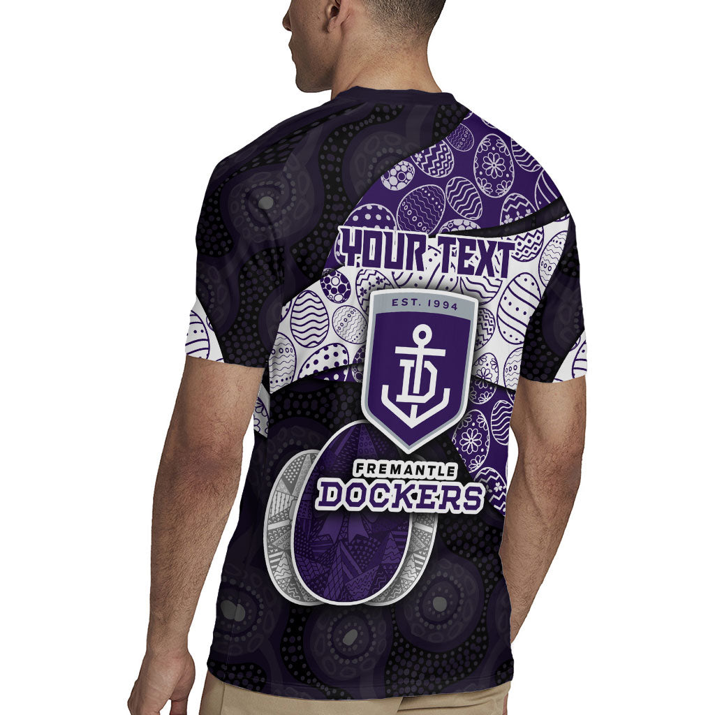 Personalized Fremantle Dockers Football Rugby Jersey Easter Egg Pattern Purple Monochrome Tribal Dot Style
