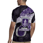 Personalized Fremantle Dockers Football Rugby Jersey Easter Egg Pattern Purple Monochrome Tribal Dot Style
