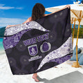 Personalized Fremantle Dockers Football Sarong Easter Egg Pattern Purple Monochrome Tribal Dot Style