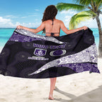 Personalized Fremantle Dockers Football Sarong Easter Egg Pattern Purple Monochrome Tribal Dot Style