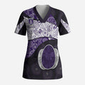 Personalized Fremantle Dockers Football Scrub Top Easter Egg Pattern Purple Monochrome Tribal Dot Style