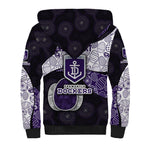 Personalized Fremantle Dockers Football Sherpa Hoodie Easter Egg Pattern Purple Monochrome Tribal Dot Style