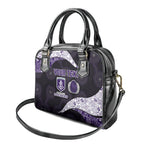 Personalized Fremantle Dockers Football Shoulder Handbag Easter Egg Pattern Purple Monochrome Tribal Dot Style