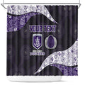 Personalized Fremantle Dockers Football Shower Curtain Easter Egg Pattern Purple Monochrome Tribal Dot Style